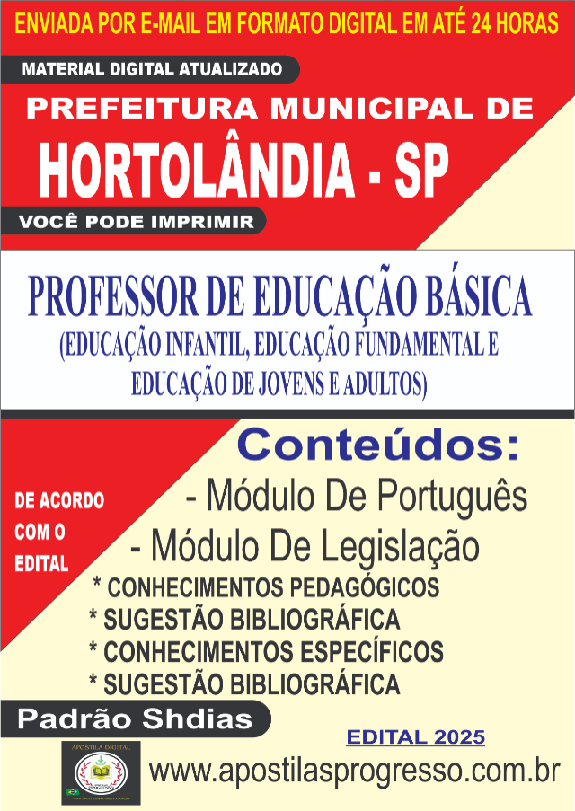 Apostila Digital De Hortolndia Professor De Educao Bsica 