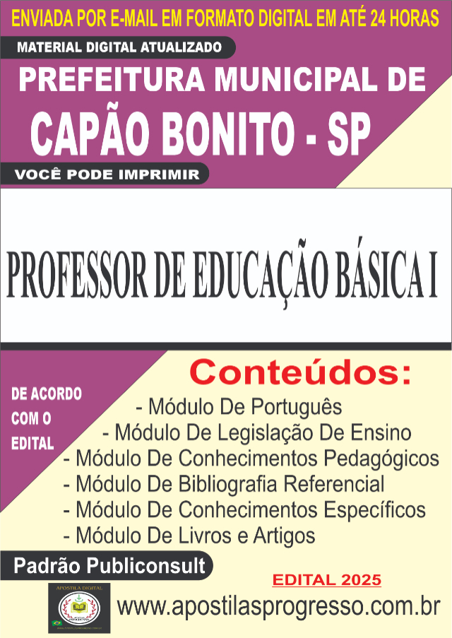 Apostila Da Prefeitura De Capo Bonito Professor I 