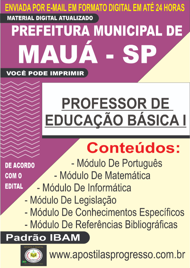 Apostila Da Prefeitura De Mau� Professor De Educa��o B�sica I 