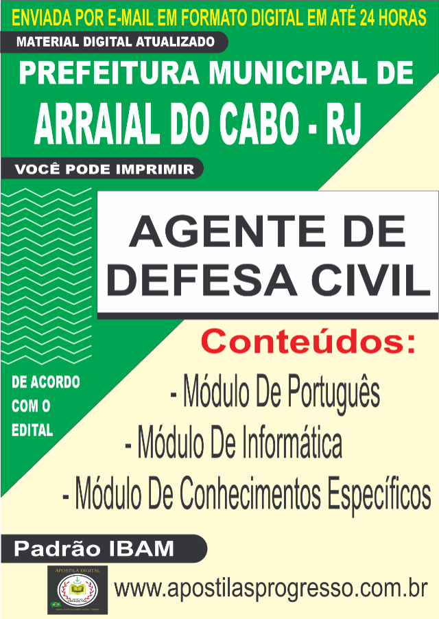 Apostila Da Prefeitura De Arraial Do Cabo Agente De Defesa Civil 