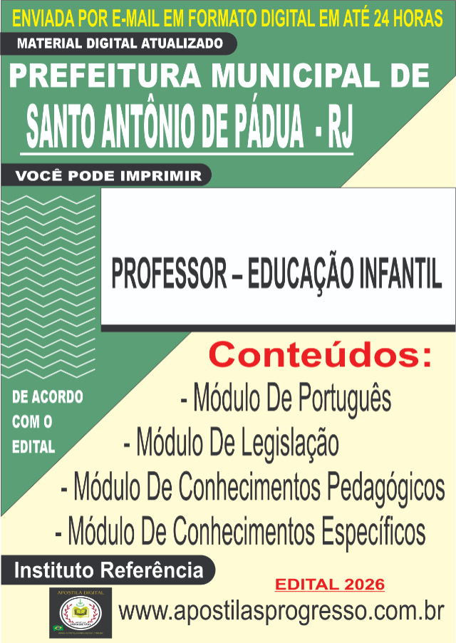 Apostila Da Prefeitura De P�dua Professor Educa��o Infantil 