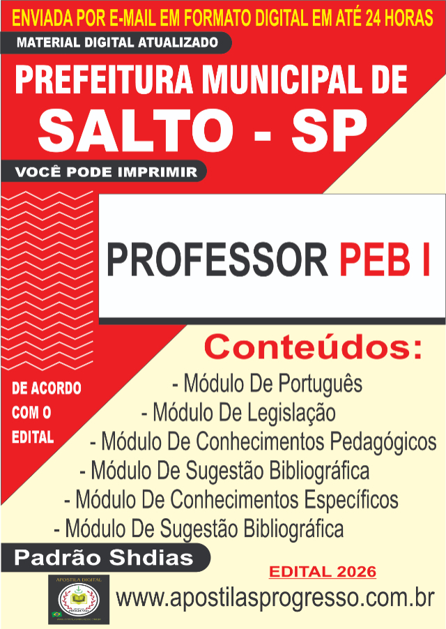 Apostila Da Prefeitura De Salto Professor PEB I 