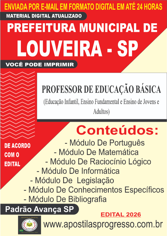 Apostila Da Prefeitura De Louveira Professor De Educa��o B�sica 