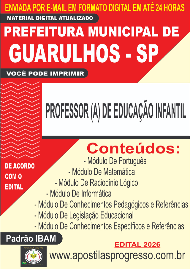Apostila Da Prefeitura De Guarulhos PROFESSOR (A) DE EDUCA��O INFANTIL