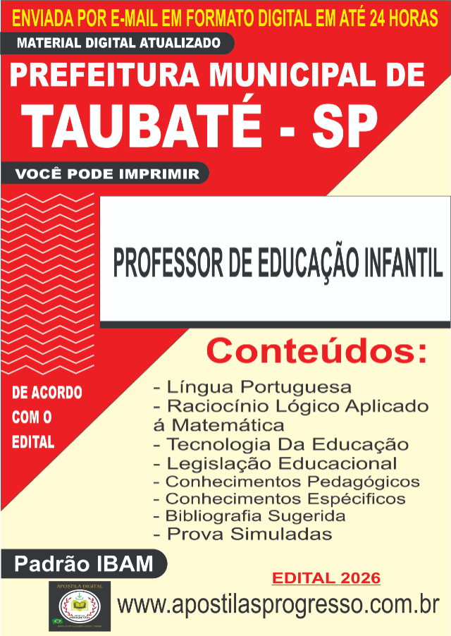 Apostila Da Prefeitura De Taubat� Professor De Educa��o Infantil