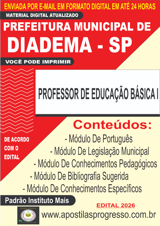 Apostila Da Prefeitura De Diadema Professor De Educa��o B�sica I 
