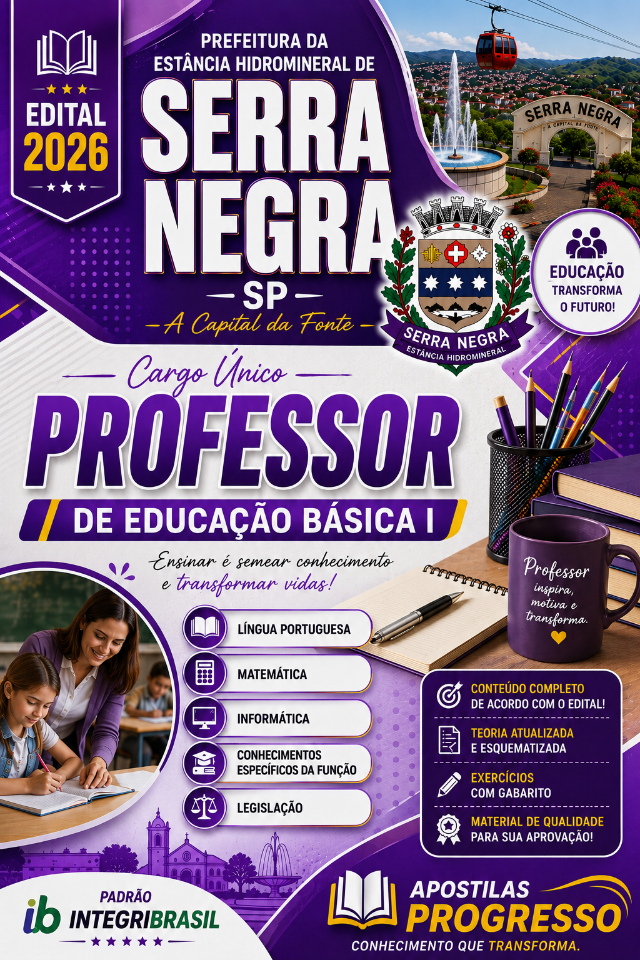 Apostila Da Prefeitura De Serra Negra Professor De Educação Básica I 