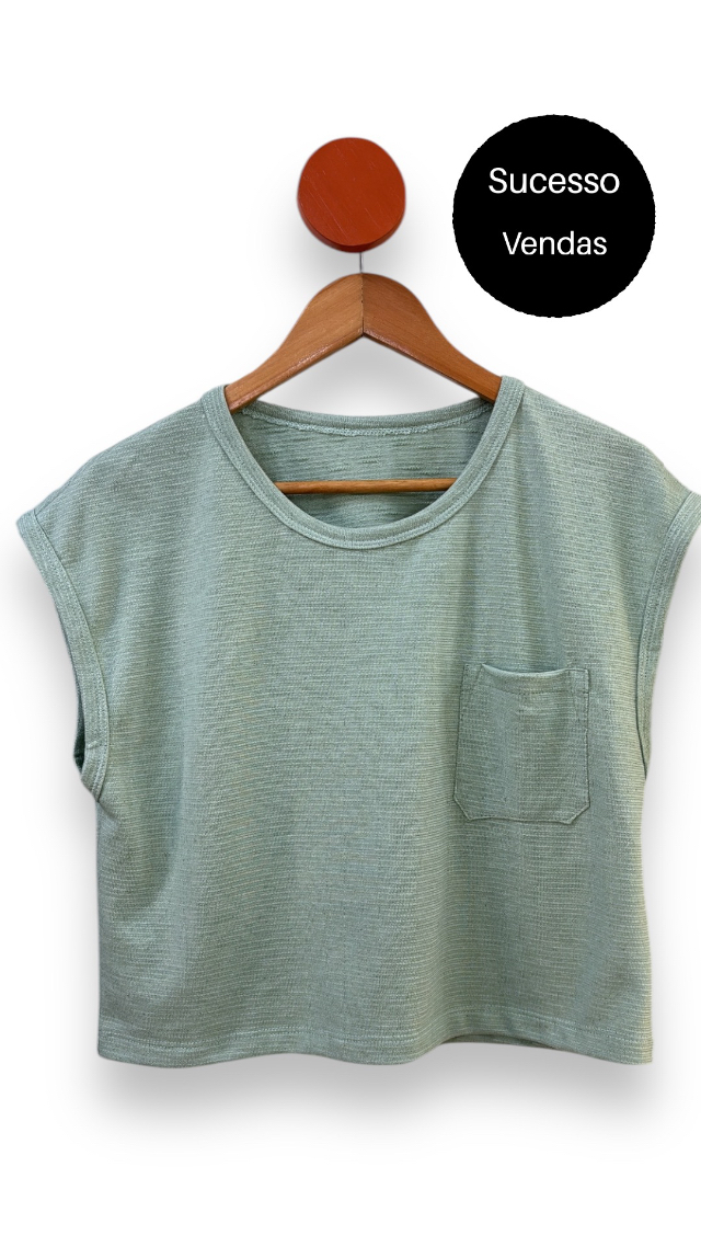 Blusa algodo rstico quadrada