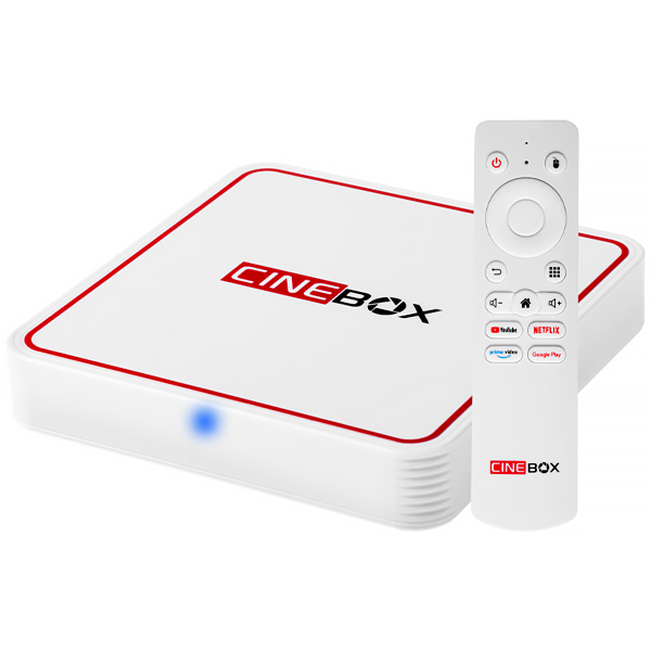 Receptor Cinebox C + Full HD IPTV de 16GB, 2GB RAM - Branco e Vermelho