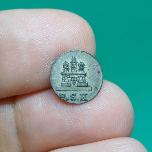 Estados Alemes, Hamburgo. 1839. Ar(.187) 1 dreiling. 0,47g/11,6mm