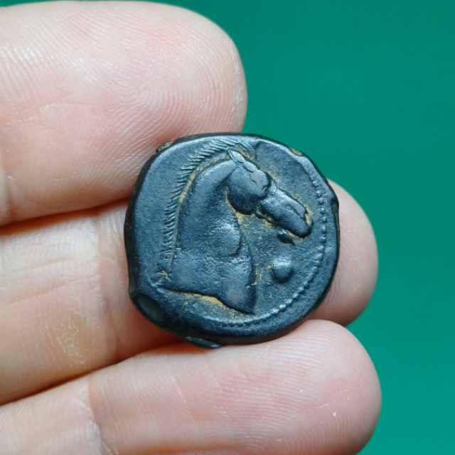 Cartago,  Zeugitania. 300-264 aC. Ae shekel. 4,43g/21,4mm