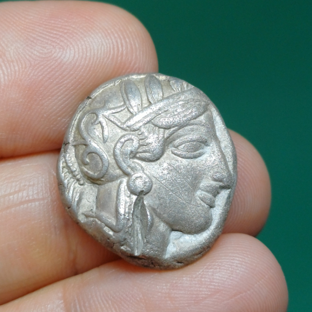 Atica, Atenas. 454-404 aC. Ar tetradracma. 16,91g/24,3mm. Cortes t�picos de verifica��o 
