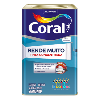 Tinta Acrlica Coral Rende Muito 18 litros - Branco Fosco