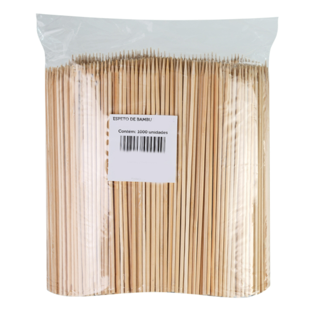 1.000 Espeto De Bambu 30cm - Churrasco Espetinho Palito 30 Cm (granel)