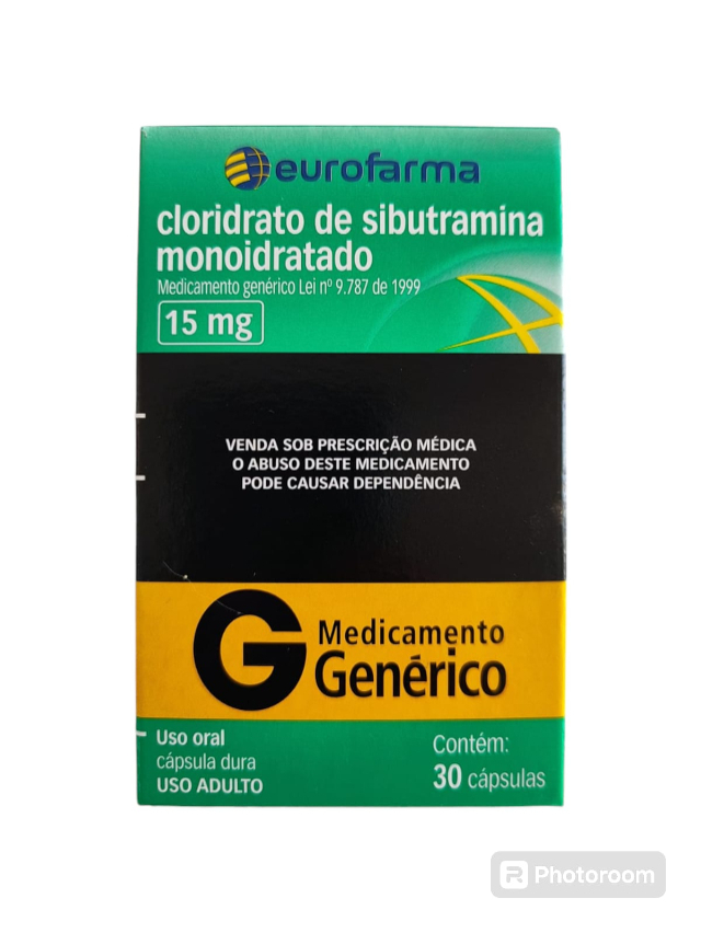 EMAGRECEDOR SIBUTRAMINA EURO FARMA 15MG - CX COM 30 CPSULAS