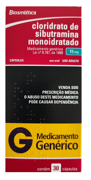 EMAGRECEDOR SIBUTRAMINA BIOSINTTICA 15MG - CX COM 30 CPSULAS