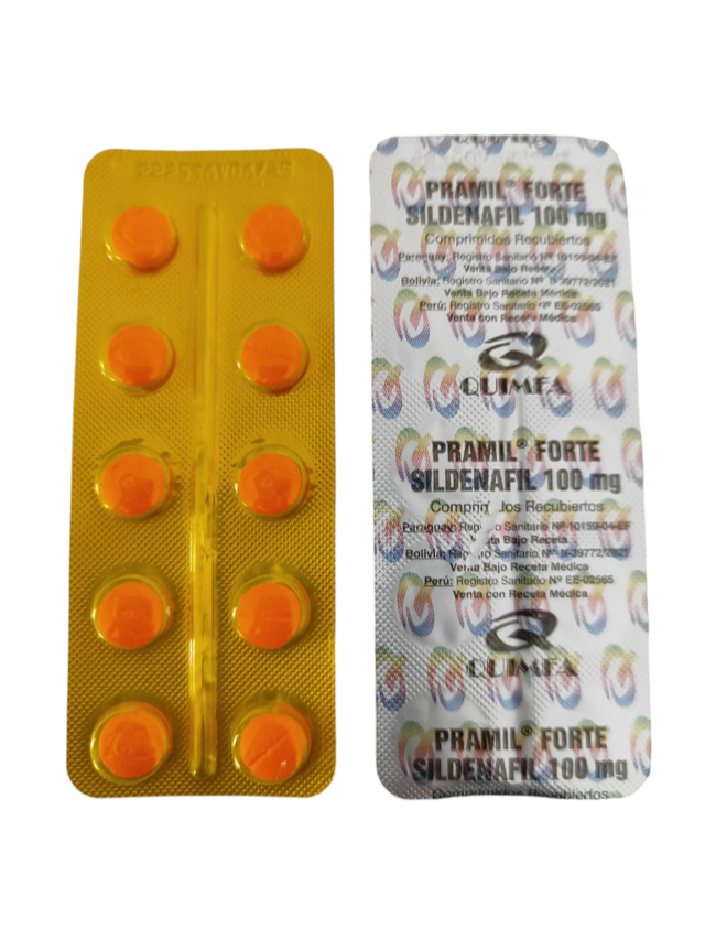 PRAMIL SILDENAFIL 100MG FORTE - 1 CARTELA 10 COMP.