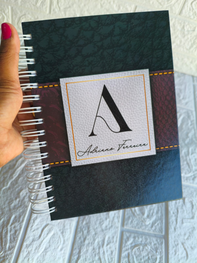 Agenda Masculina Preta e Vermelho - Col 14