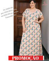 VESTIDO FUNDO CLARO, ESTAMPA GEOMETRICA