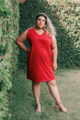 VESTIDO REGATA CANELADO VERMELHO 52/54