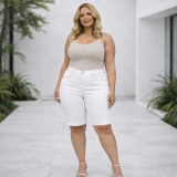 BERMUDA CICLISTA BRANCA TAM 48/52/56