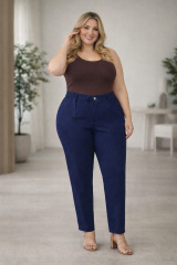 CAL�A LINHO ESTRUTURADA AZUL PROFUNDO TAM 48/50/54/56