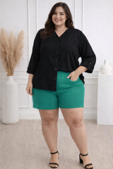 CAMISA  DE VISCOSE SEM GOLA  MANGA 3/4 COM BOTOES    TAM 56