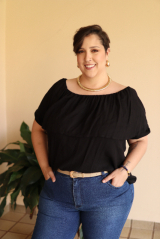 BLUSA CIGANINHA PRETA COM BABADO E EL�STICO NO OMBRO TAM. 58