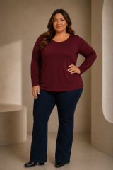 BLUSA DE LANZINHA MARSALA TAM 52 - 54