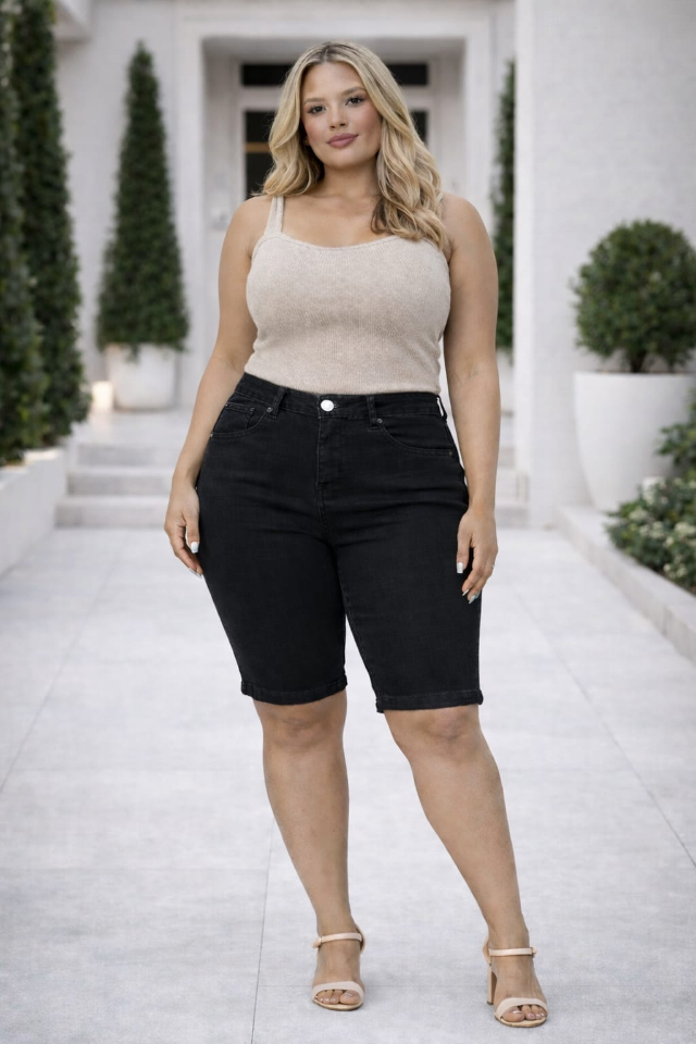 BERMUDA CICLISTA PRETA TAM 48/50/54