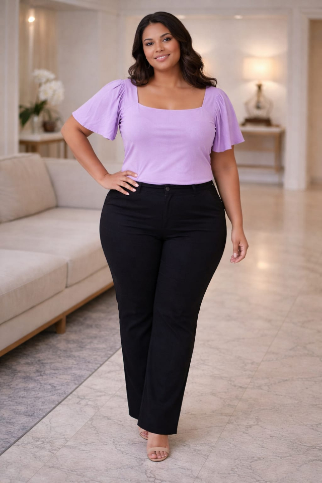   BLUSA VISCOLINHO DECOTE QUADRADO    TAM   48