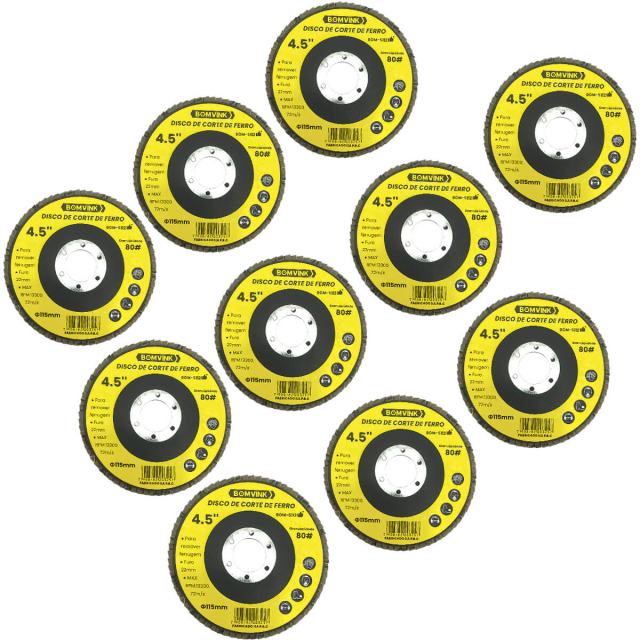 Kit 10 Discos de Lixadeira Gro 80 [4,5 Polegadas]
