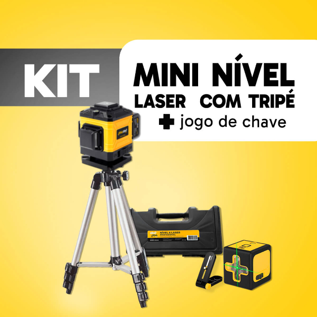 Kit Nvel a Laser Profissional 3D 12 Linhas e 2 Linhas com Trip
