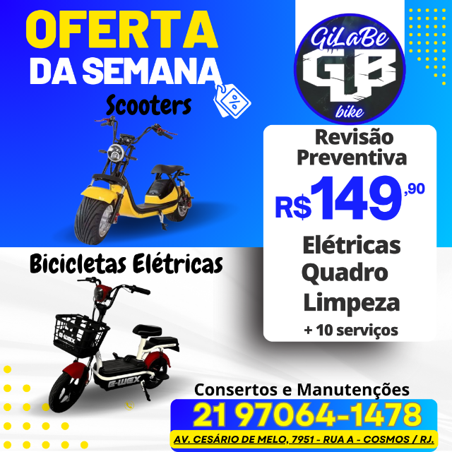 Reviso Geral Scooter e Bicicletas Eltricas