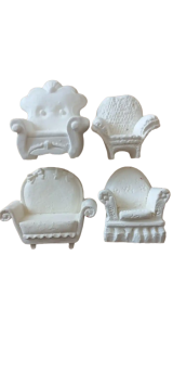 Poltronas em miniatura em resina (4 peas)