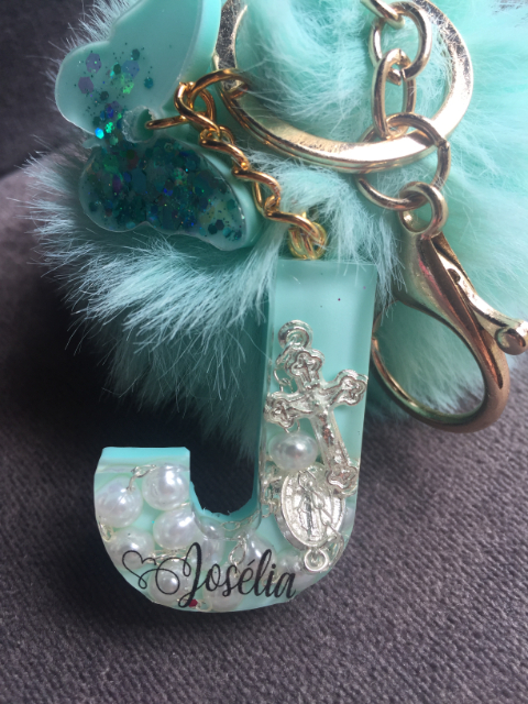 Chaveiro Personalizado Resina Pompom